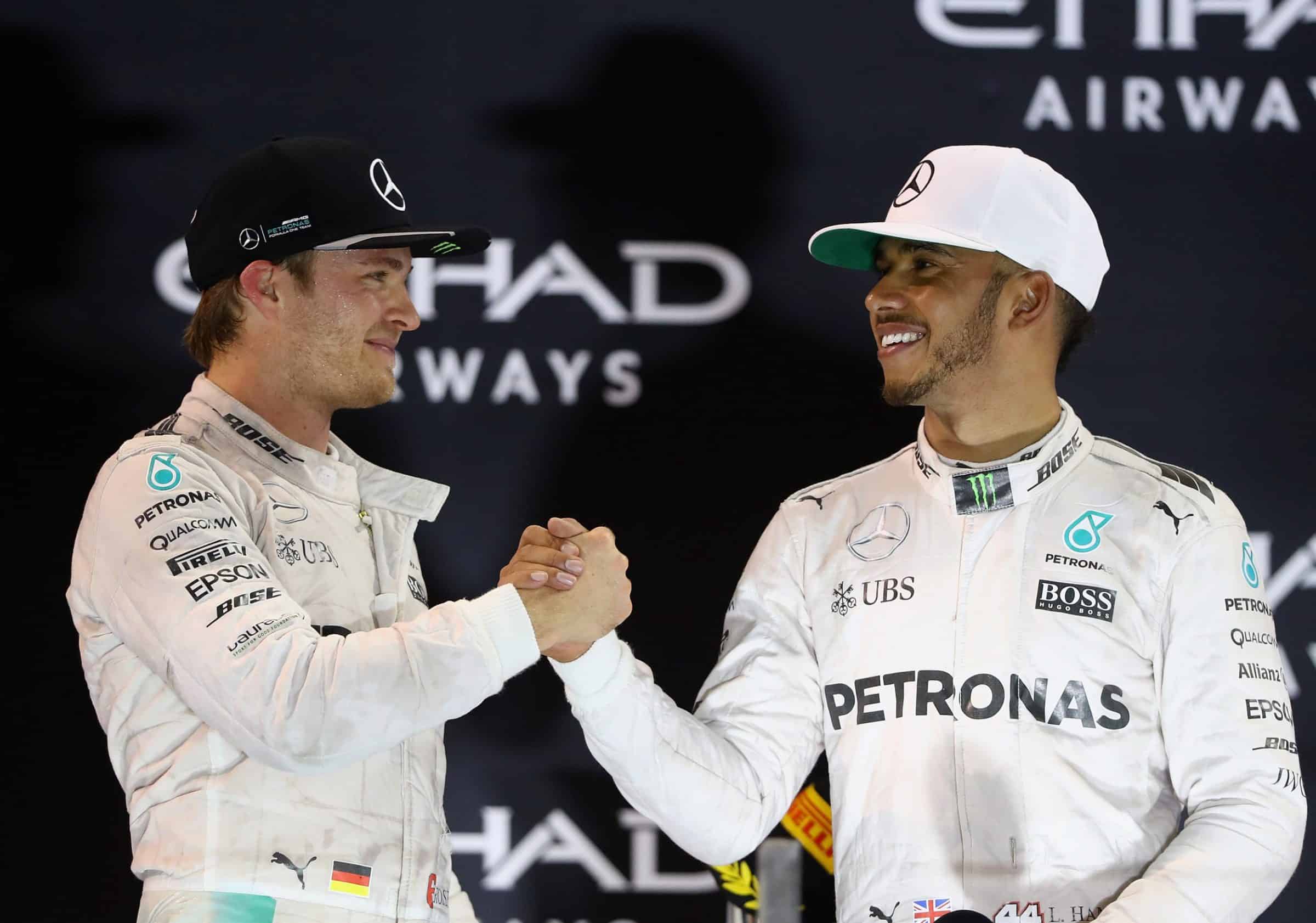 Former Mercedes Team Mates Lewis Hamilton Right Nico Rosberg Scaled